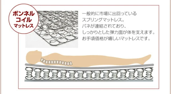 照明・コンセント付き収納ベッド Miana ミアーナ ベッドフレームのみ シングル