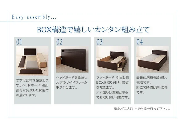 お客様組立 棚・コンセント付きチェストベッド Lagest ラジェスト ベッドフレームのみ シングル