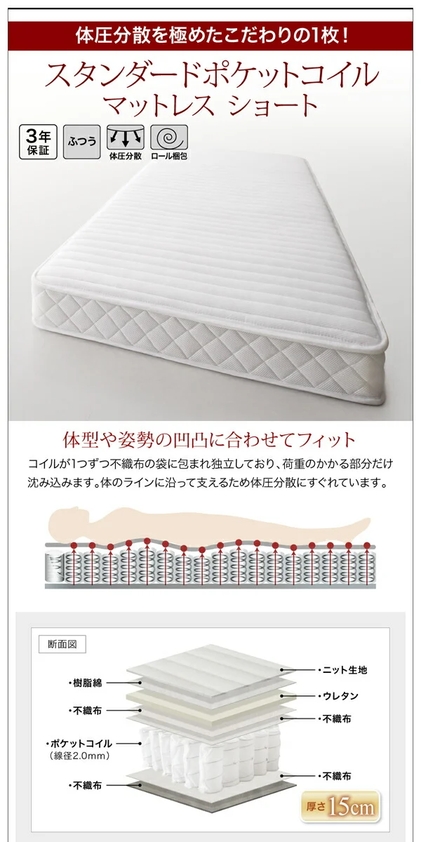 棚・コンセント付き収納ベッド Fleur フルール ベッドフレームのみ シングル レギュラー丈