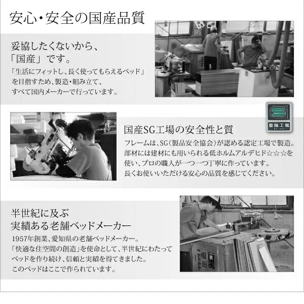 モダンライト・コンセント付き国産フロアベッド JOINT WIDE ジョイントワイド ベッドフレームのみ セミシングル