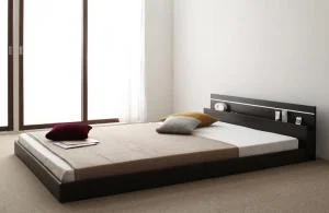 モダンライト・コンセント付き国産フロアベッド JOINT WIDE ジョイントワイド ベッドフレームのみ セミシングル