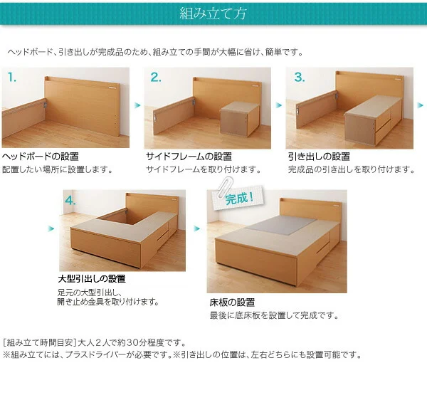 お客様組立 布団が収納できるチェストベッド Fu-ton ふーとん ベッドフレームのみ シングル