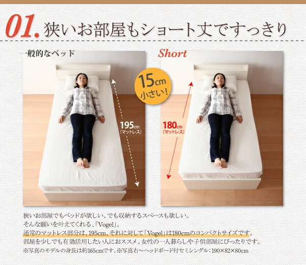 お客様組立 跳ね上げ収納ベッド Vogel フォーゲル 薄型スタンダードボンネルコイルマットレス付き 横開き ヘッド付 セミシングル ショート丈 深さラージ