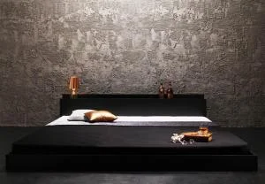 棚・コンセント付きフロアベッド Verhill ヴェーヒル ベッドフレームのみ シングル