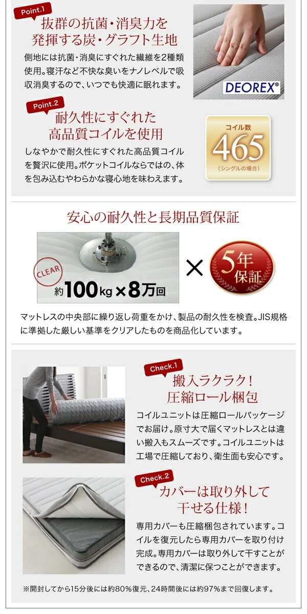 棚・コンセント付収納ベッド EverKing エヴァーキング ベッドフレームのみ キング