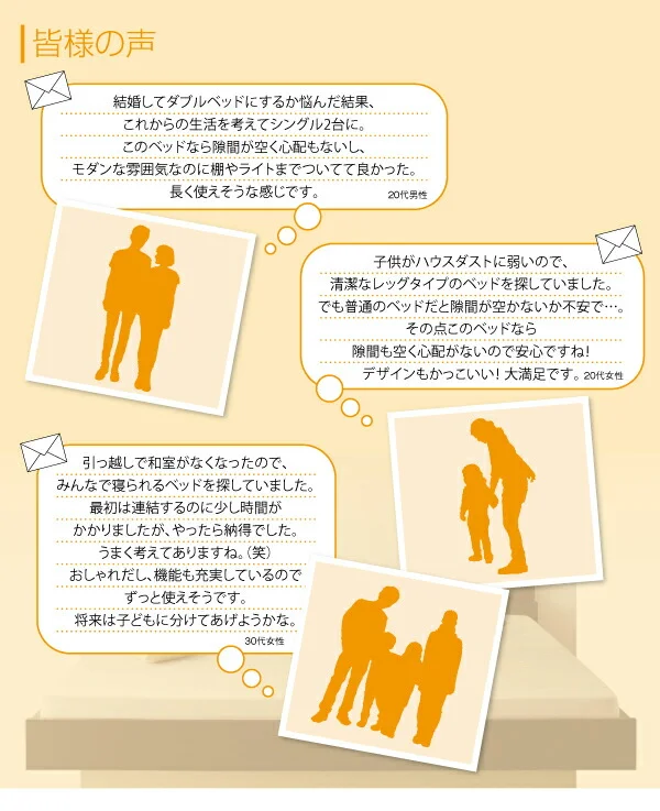 親子で寝られる・将来分割できる連結ベッド JointEase ジョイント・イース ベッドフレームのみ セミシングル