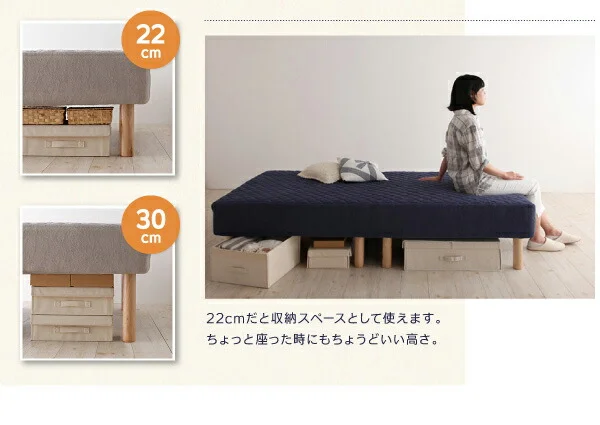 家族を繋ぐ大型マットレスベッド ELAMS エラムス ボンネルコイル マイクロファイバータイプセット クイーン 脚8cm