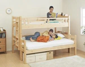 ダブルサイズになる・添い寝ができる二段ベッド kinion キニオン ベッドフレームのみ シングル