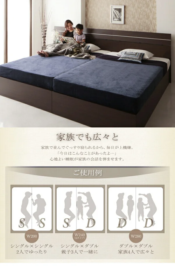 家族で寝られるホテル風モダンデザインベッド Confianza コンフィアンサ ベッドフレームのみ シングル
