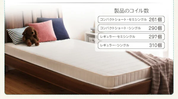 子どもの睡眠環境を考えた 安眠マットレス 薄型・軽量・高通気 ジュニア ボンネルコイル EVA エヴァ セミシングル ショート丈