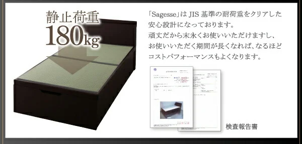 お客様組立 美草・日本製_大容量畳跳ね上げベッド Sagesse サジェス シングル 深さレギュラー