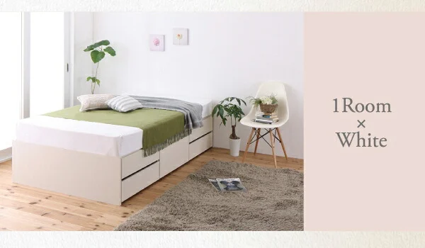 シンプルデザイン_大容量チェストベッド SchranK シュランク ベッドフレームのみ セミシングル