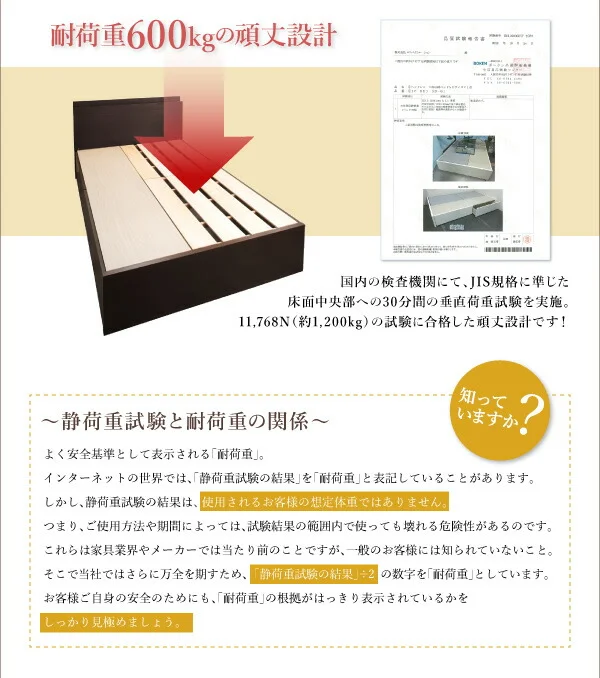 お客様組立 長く使える棚・コンセント付国産頑丈2杯収納ベッド Rhino ライノ ベッドフレームのみ シングル