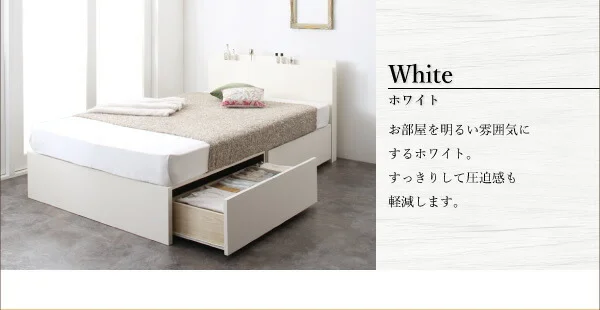 お客様組立 長く使える棚・コンセント付国産頑丈2杯収納ベッド Rhino ライノ ベッドフレームのみ シングル