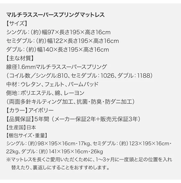 お客様組立 長く使える棚・コンセント付国産頑丈2杯収納ベッド Rhino ライノ ベッドフレームのみ シングル