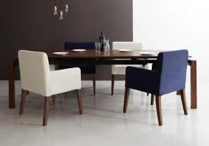 ウォールナット材 伸縮式 モダンデザインダイニング MADAX マダックス ダイニングテーブル W140-240
