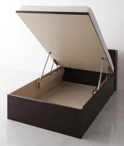 お客様組立 国産跳ね上げ収納ベッド Freeda フリーダ 薄型スタンダードボンネルコイルマットレス付き 横開き セミシングル 深さレギュラー
