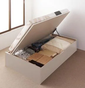 お客様組立 国産跳ね上げ収納ベッド Regless リグレス ベッドフレームのみ 横開き セミシングル 深さレギュラー