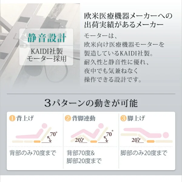 お客様組立 寝返りができる棚・コンセント・ライト付き幅広電動介護ベッド フレームのみ 2モーター セミダブル