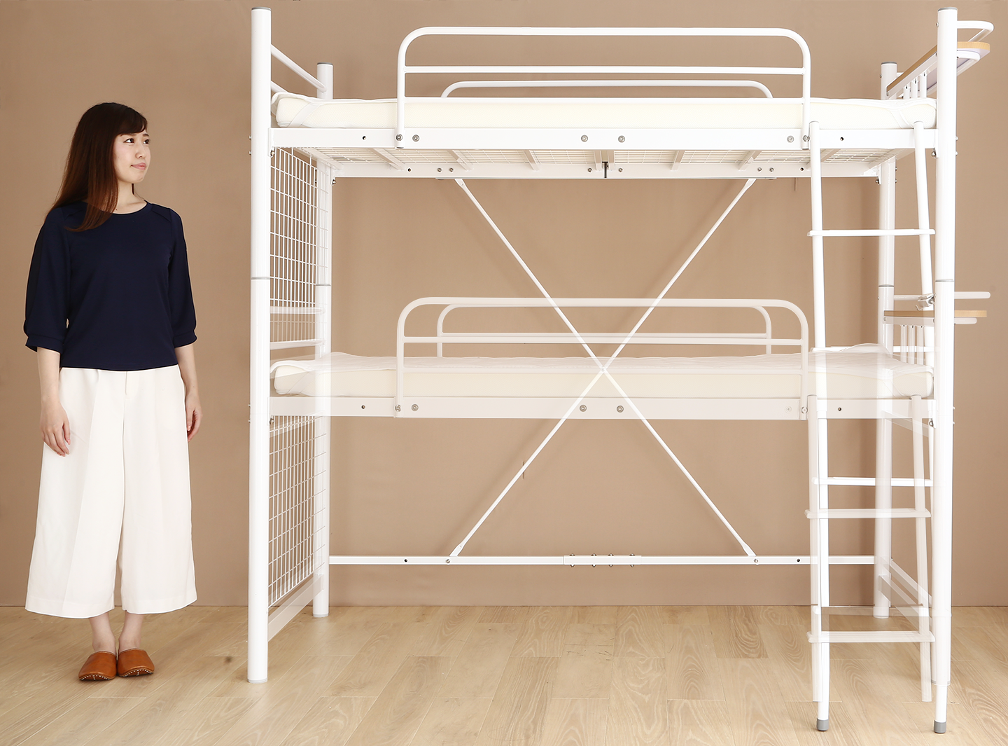 コンパクトロフトベッド Slimfit スリムフィット ベッドフレームのみ セミシングル ショート丈