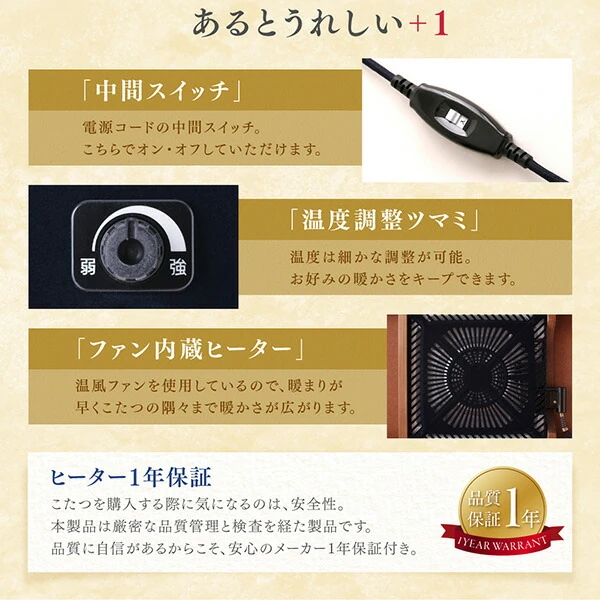 収納付きユニット畳掘りごたつシリーズ こたつテーブル 長方形(75×105cm)