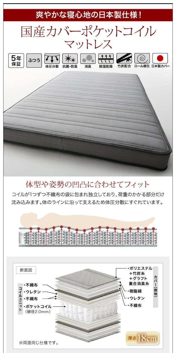 棚・コンセント付きフロアベッド Elthman エルスマン ベッドフレームのみ シングル