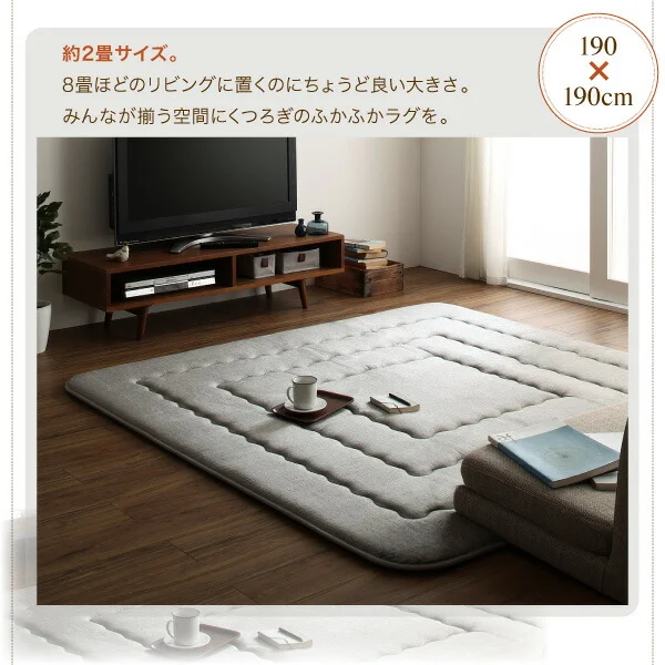 厚み40mmのふっくら厚敷きクッションラグ Vermeer フェルメル 130×190cm