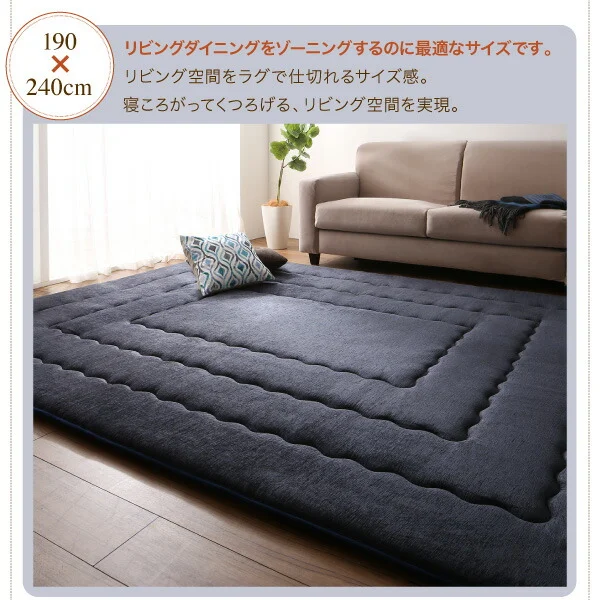 厚み40mmのふっくら厚敷きクッションラグ Vermeer フェルメル 130×190cm