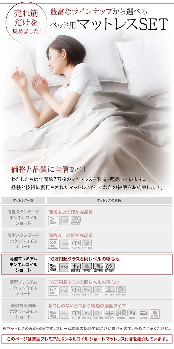 ショート丈収納ベッド/フルール2 Fleur2 ベッドフレームのみ セミシングル ショート丈
