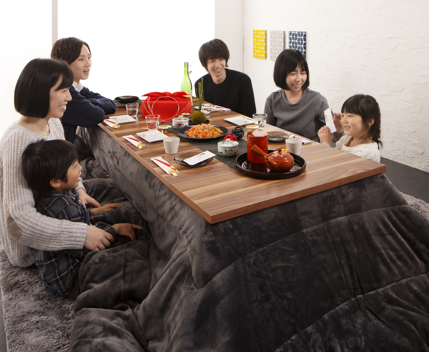 3段階伸縮こたつテーブル/ワイデンアルファ2 長方形(80×120〜180cm)