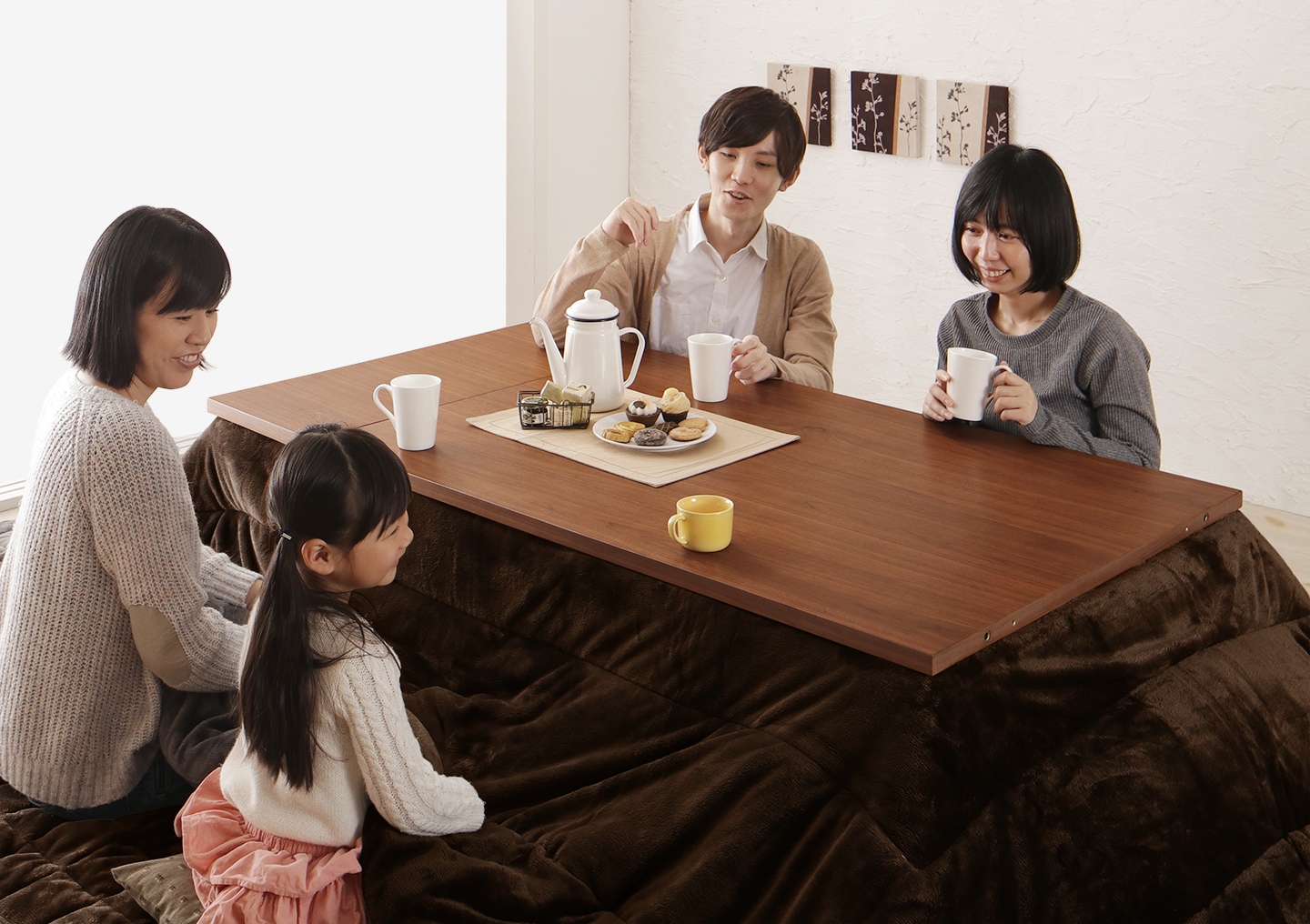 3段階伸縮こたつテーブル/ワイデンアルファ2 長方形(80×120〜180cm)