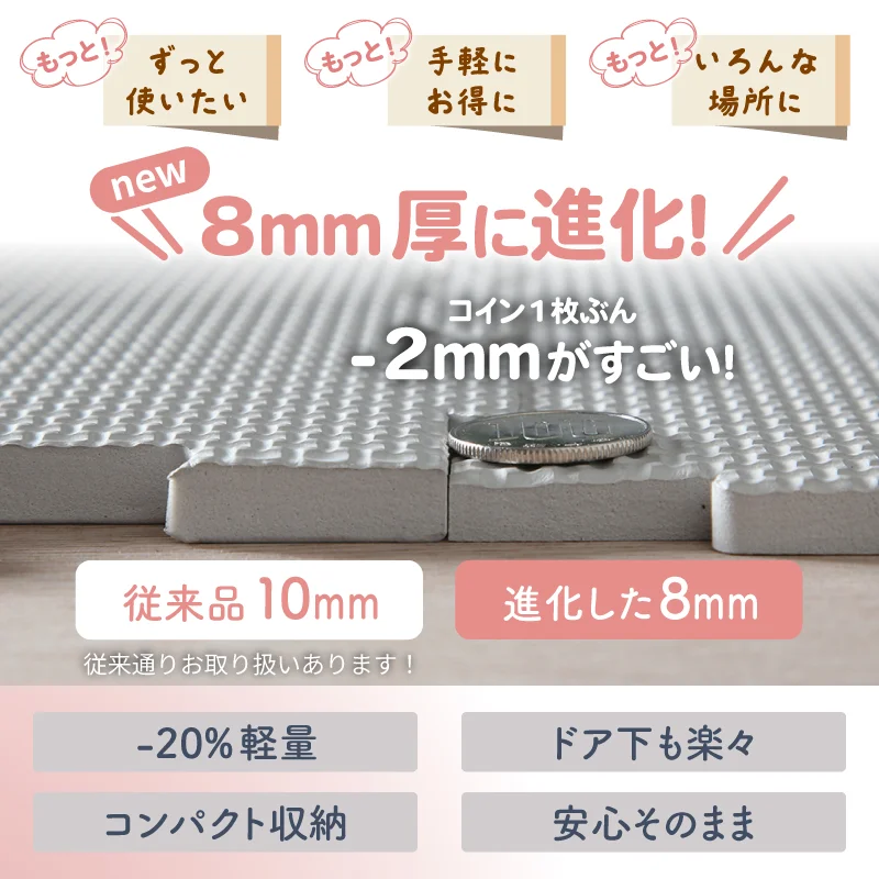 ジョイントマット いろ・いろフィット 45cm角 10mm厚 尺五 12枚 1.5畳