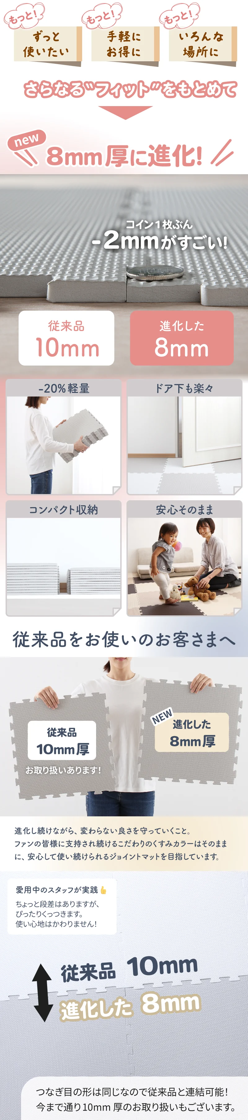 ジョイントマット いろ・いろフィット 45cm角 10mm厚 尺五 12枚 1.5畳