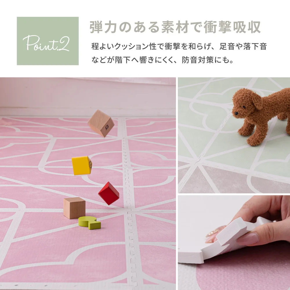 レトロデザインのジョイントマット キュロス 9枚セット 60×60×1.2cm