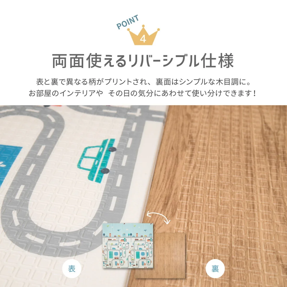 折りたためて水拭きできるプレイマット エクスロード 118×176cm