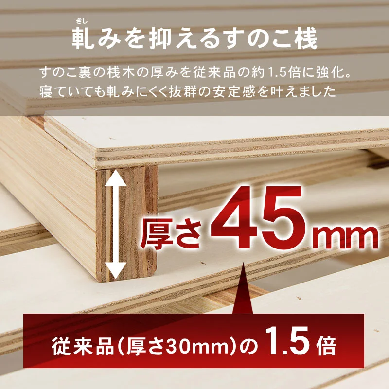 シングルミドルベッド-MB- 98×225×93cm