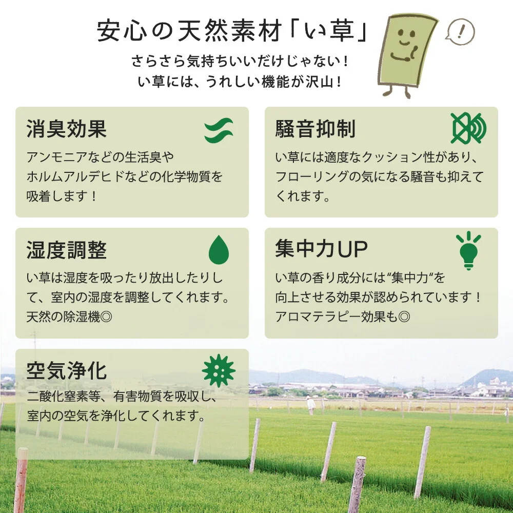 カラーの選べる軽量置き畳 紗彩 6枚セット 65×65×2.5cm