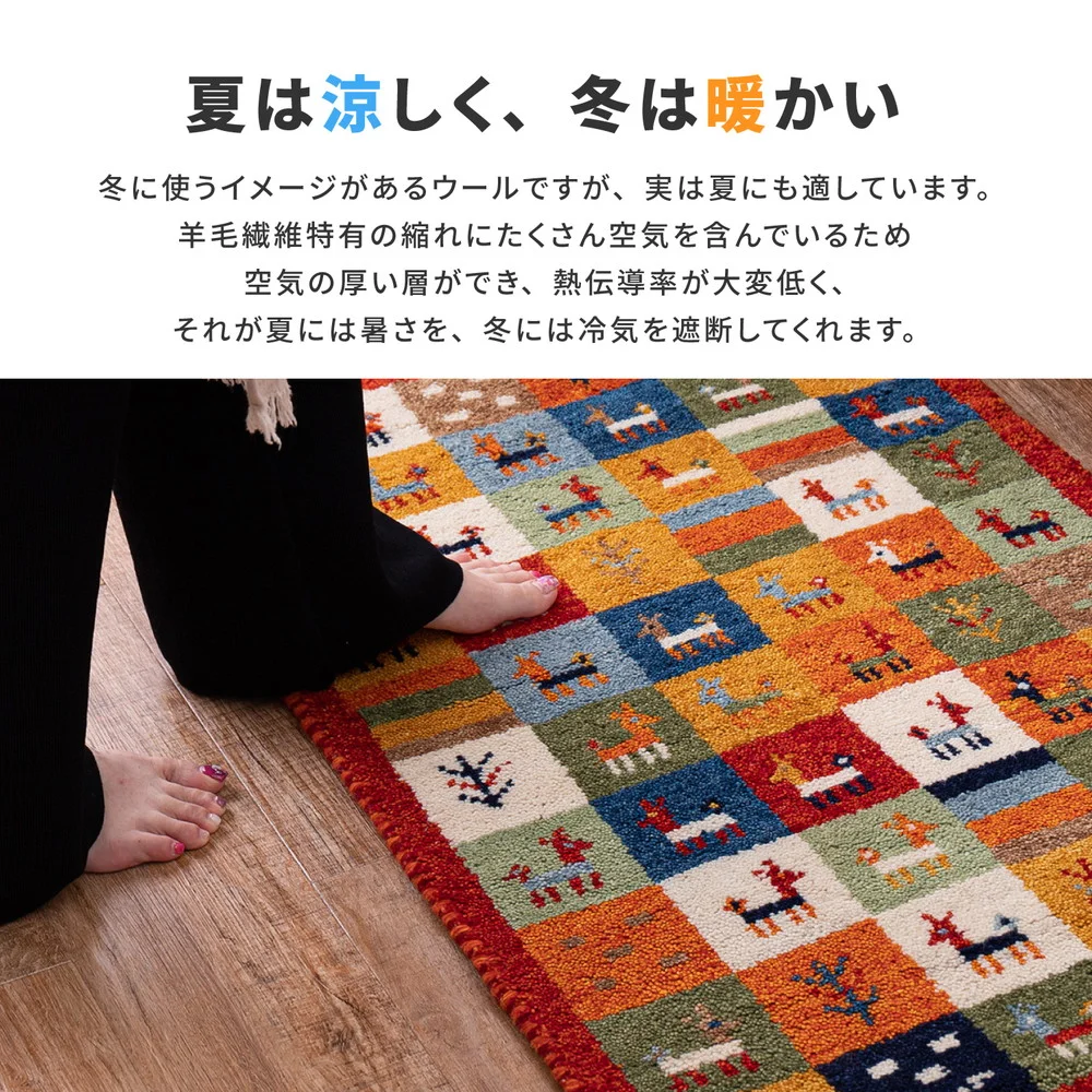 ギャッベ ラグ・マット GABBEH Aシリーズ 45×75cm