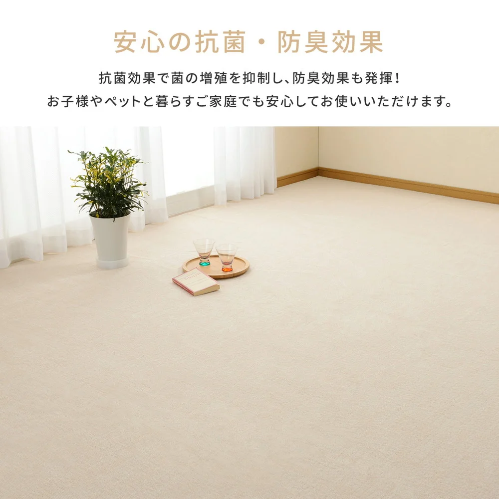 ループパイルの平織カーペット ミーテ 江戸間 2帖(176×176)