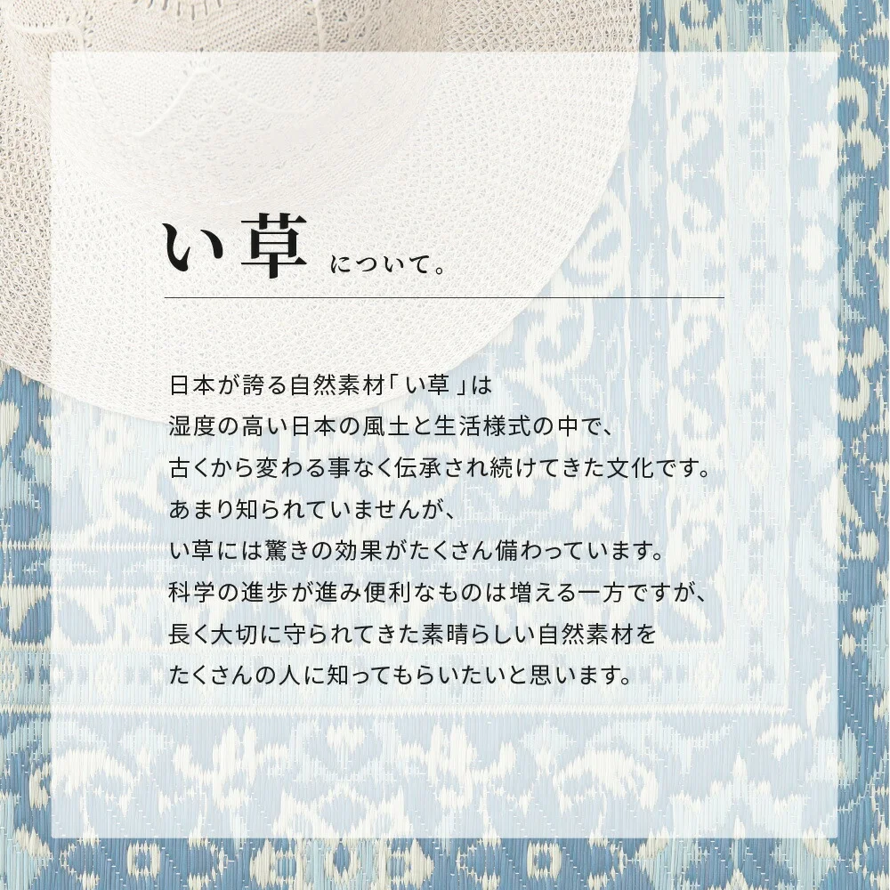 三重織 い草ラグ コンチェルト 191×191cm