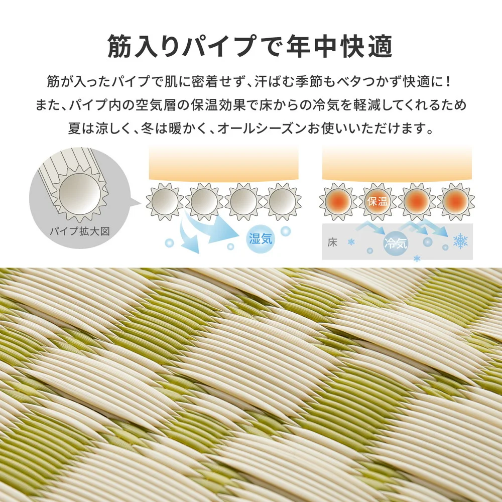 洗えるい草風カーペット ルイス 江戸間 1帖(87×174)