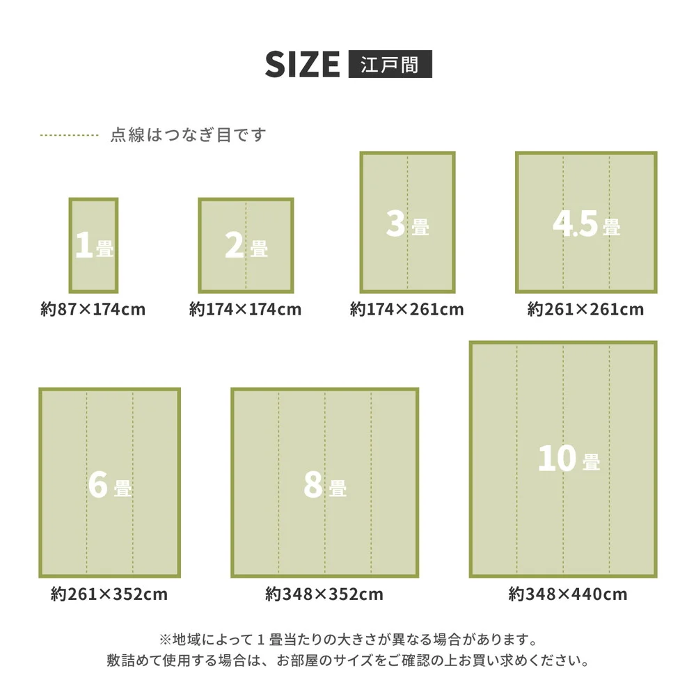 洗えるい草風カーペット ルイス 江戸間 1帖(87×174)