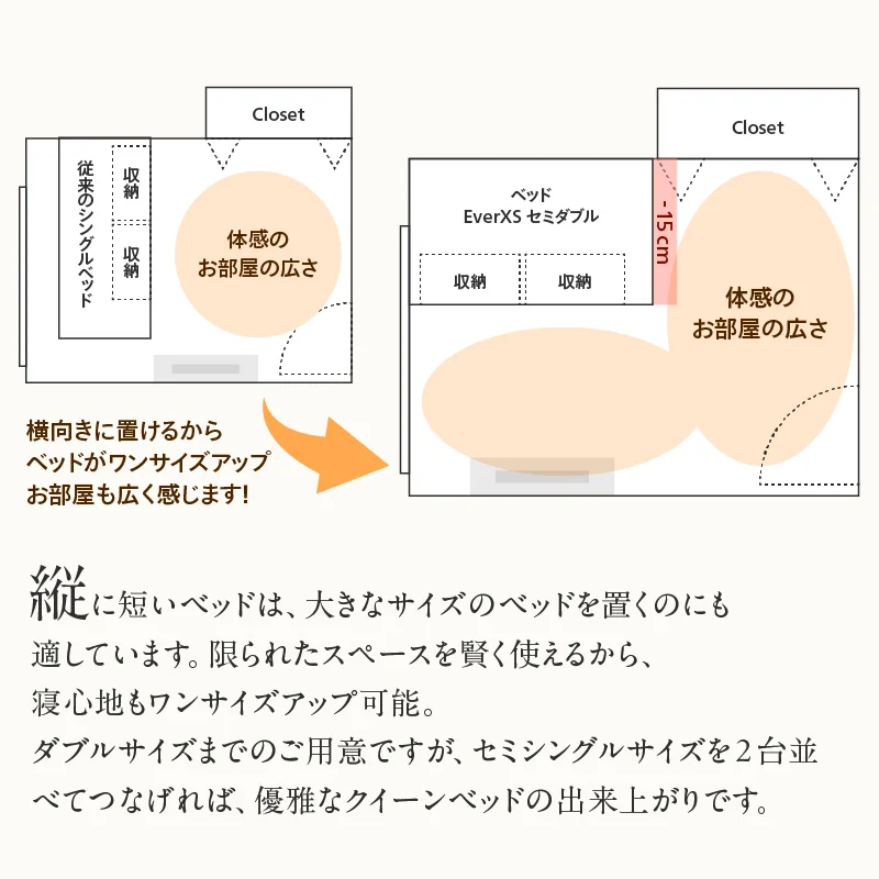 棚・コンセント付 コンパクト レイアウト自由 天然木調引き出し収納ベッド 【KASANE】 フレームのみ セミシングル フレームカラー ライトグレー お客様組立